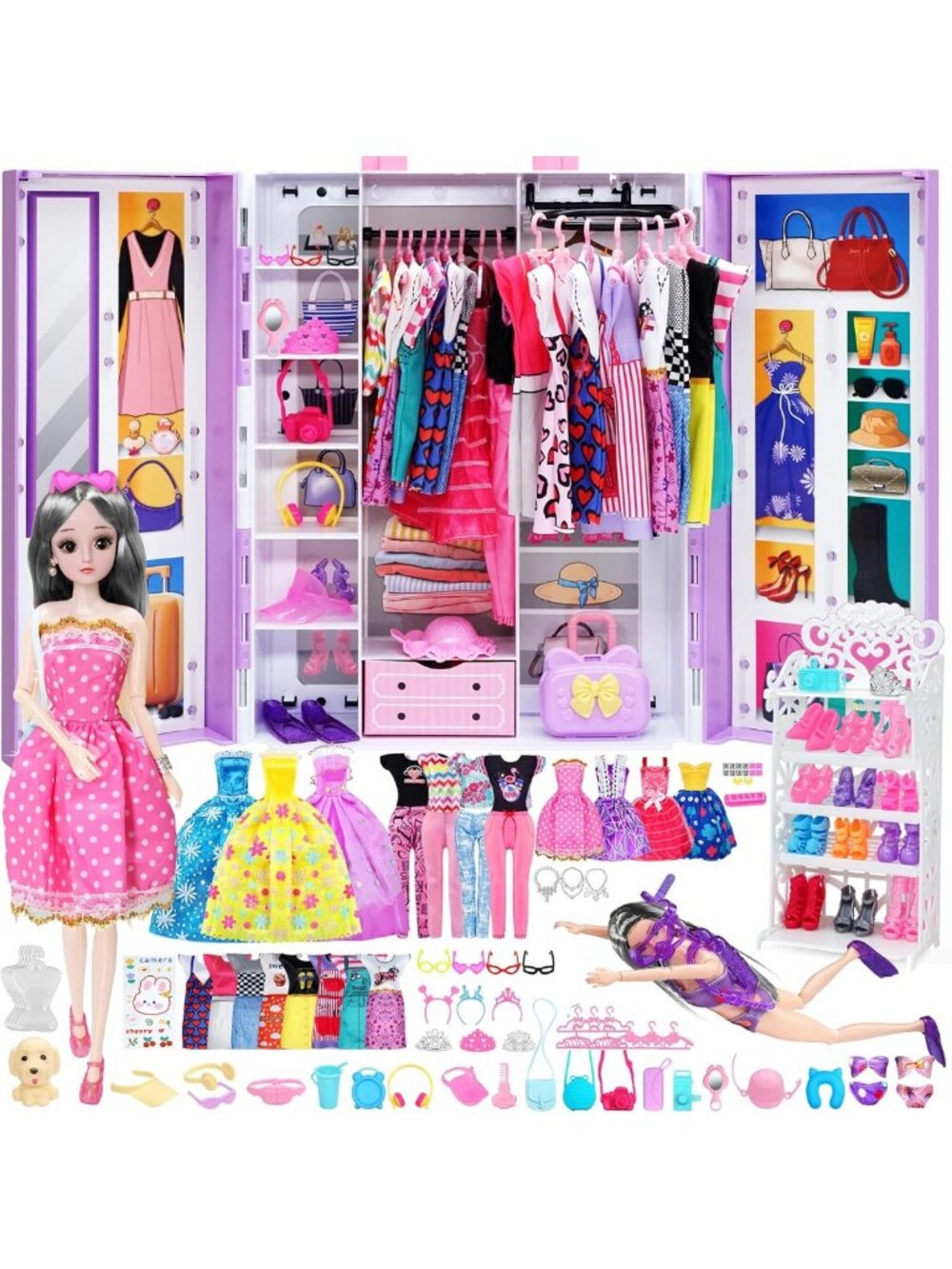 Stylish Doll Clothes & Accessories Set | Princess Gowns & Fashion Dresses